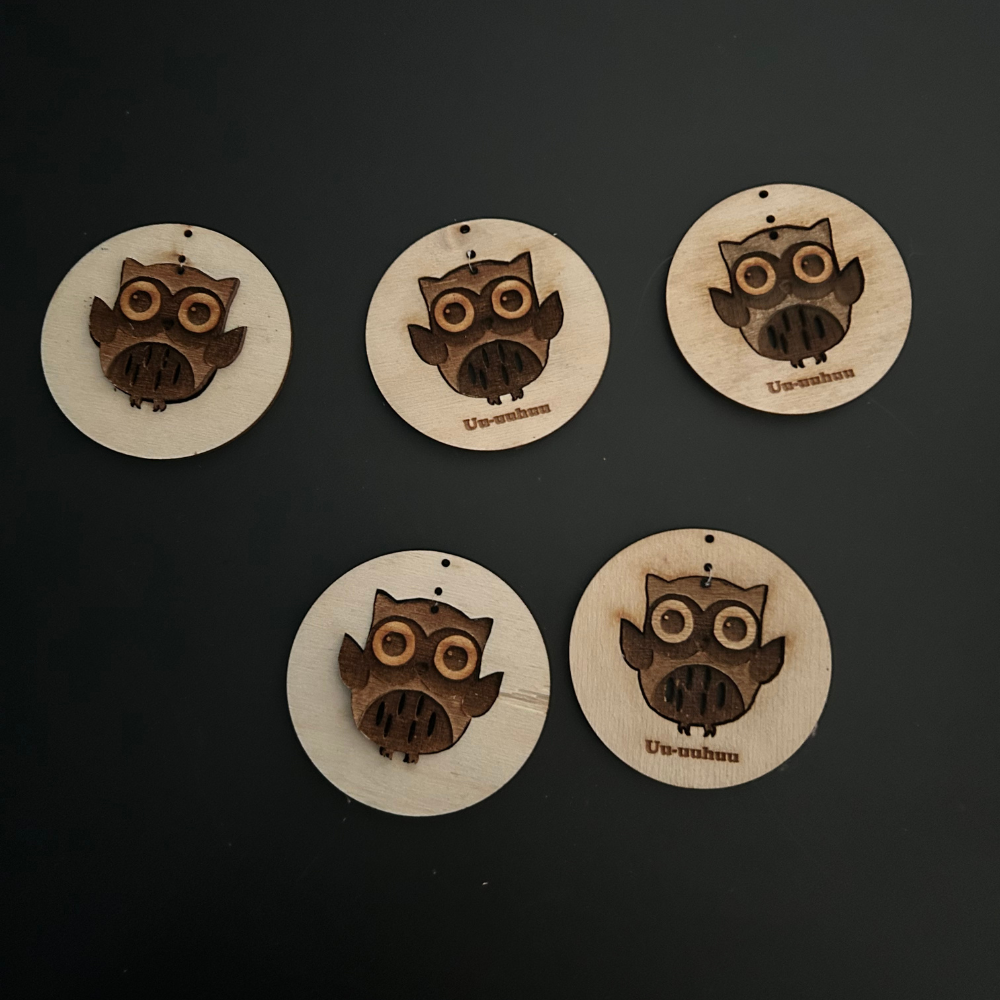 Laser-cuttet ugler til pynt