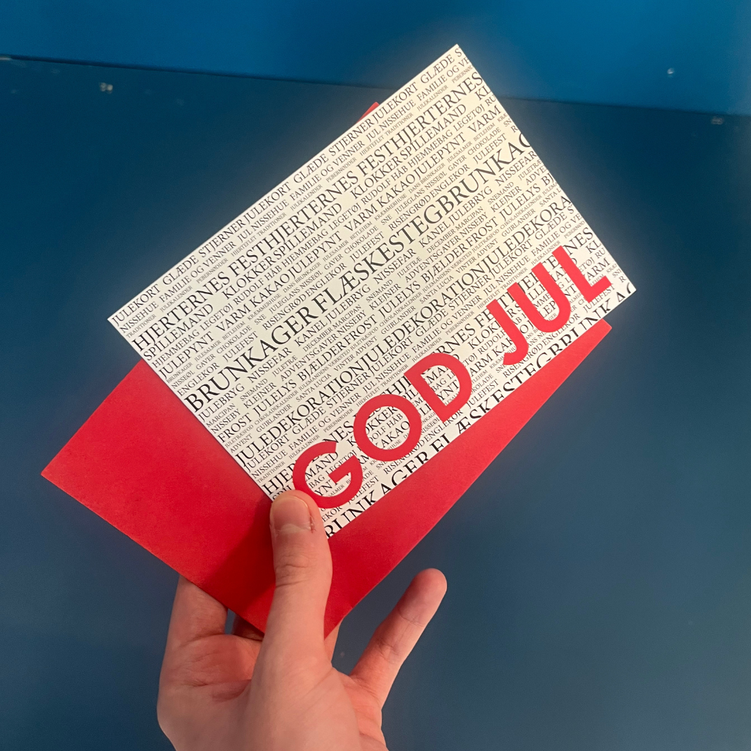 JULEKORT - rød / hvid - god jul