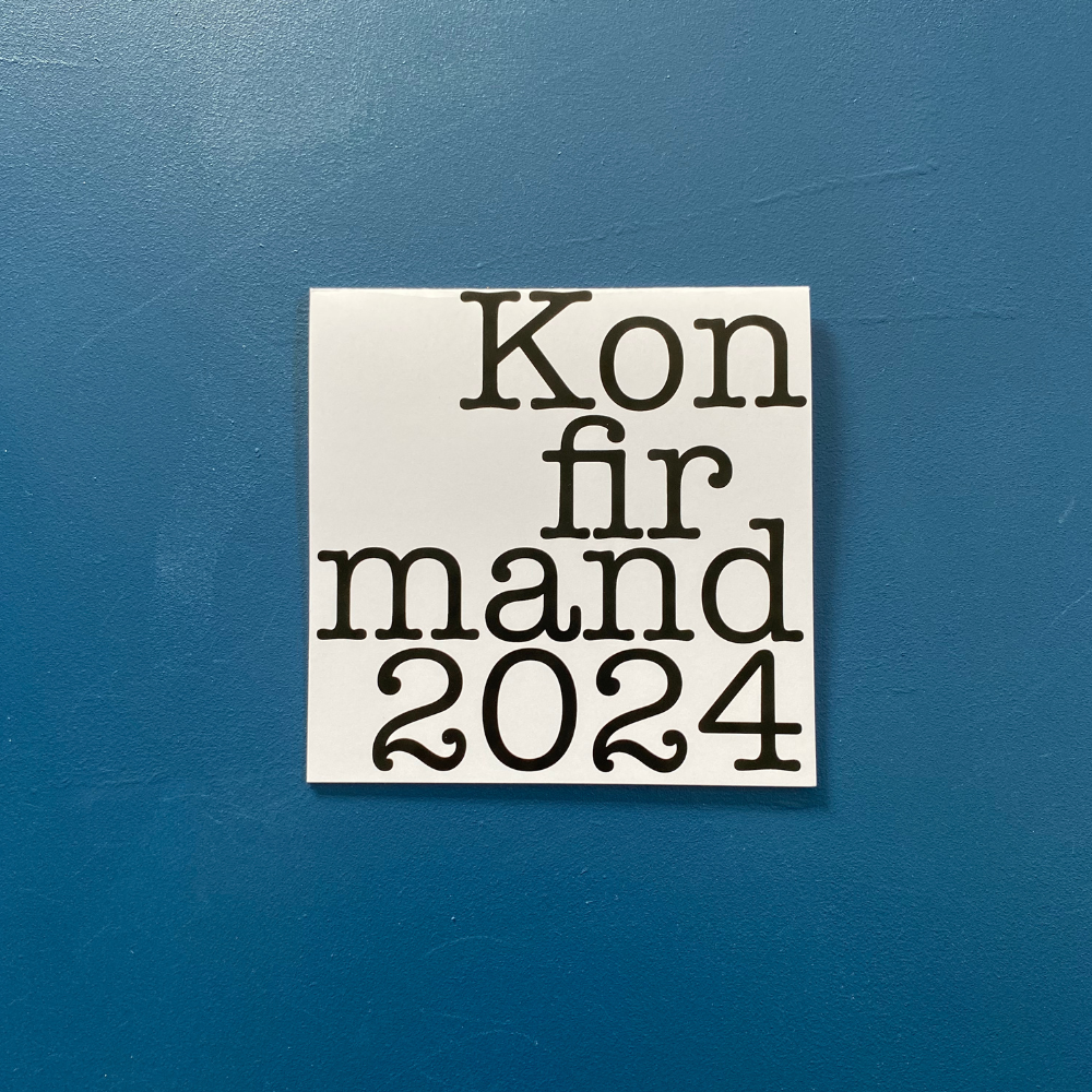 Lejlighedskort Konfirmant med tekst - Unikt design