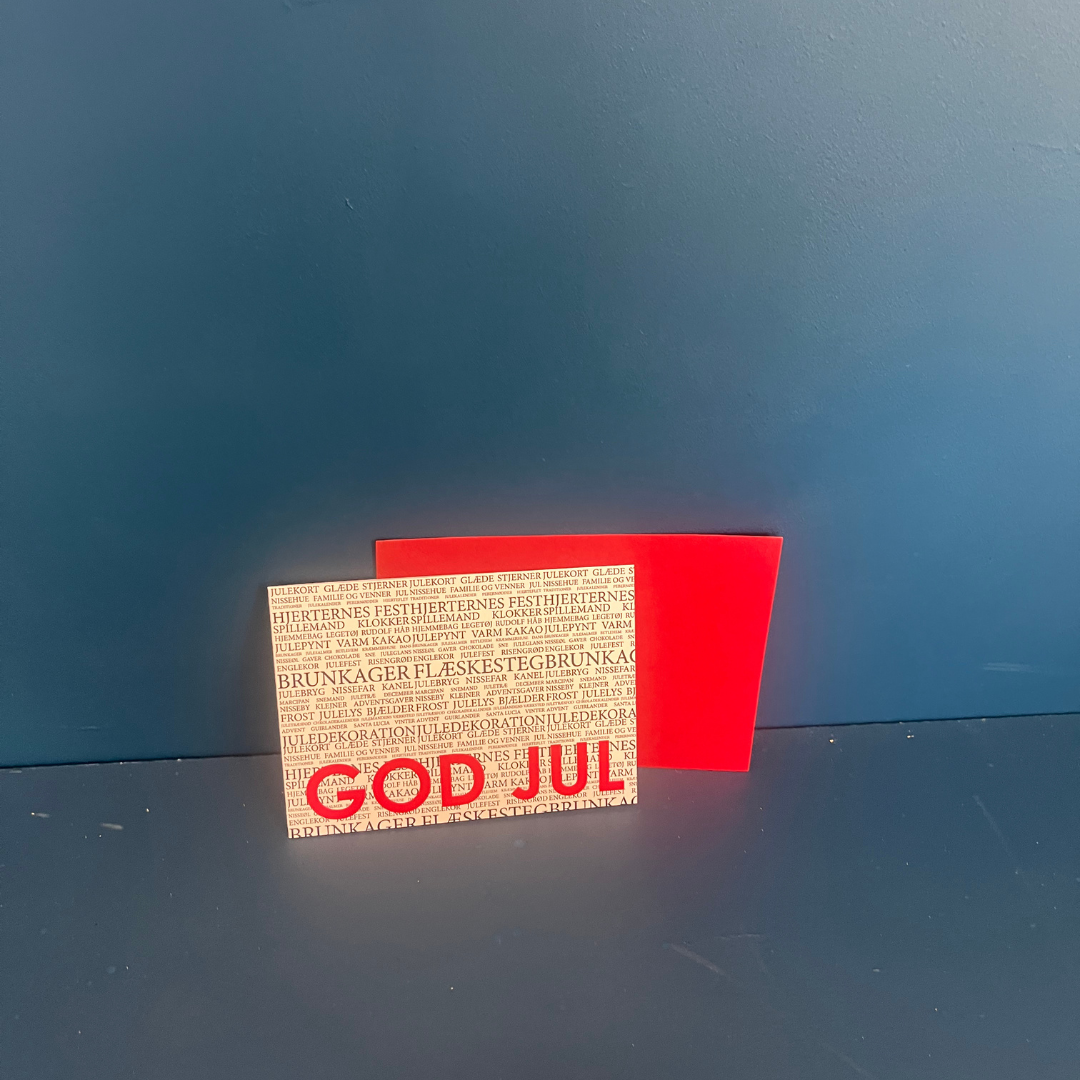 JULEKORT - rød / hvid - god jul