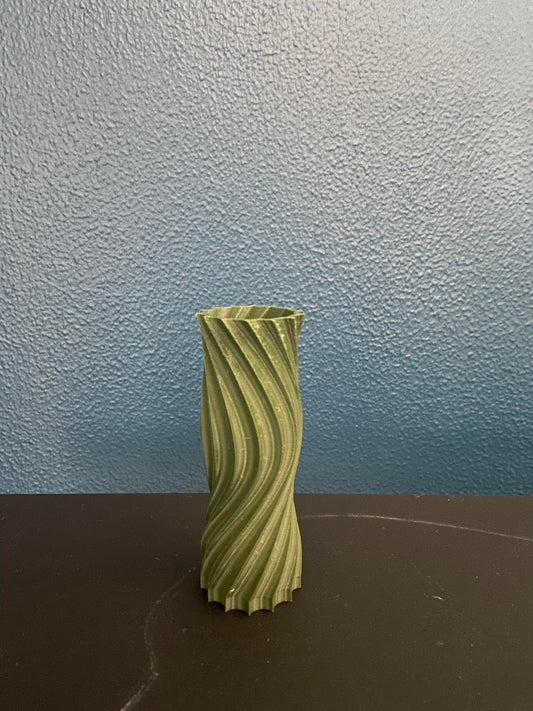 Mørkegrøn Bølge Vase